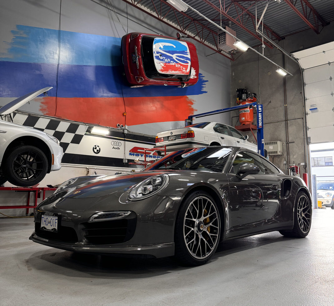 Porsche in the shop at CG Motorsports