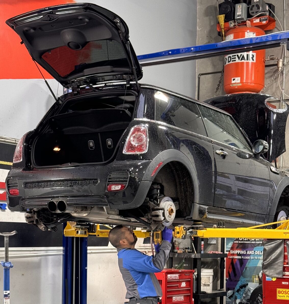 BMW Mini in the Shop For Maintenance at CG Motorsports