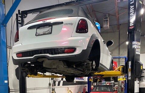 BMW Mini in the Shop For Maintenance at CG Motorsports